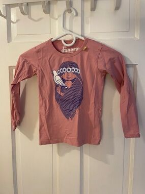 Danefæ, Girls' Pink Long-Sleeve Graphic Tee, Size 4T